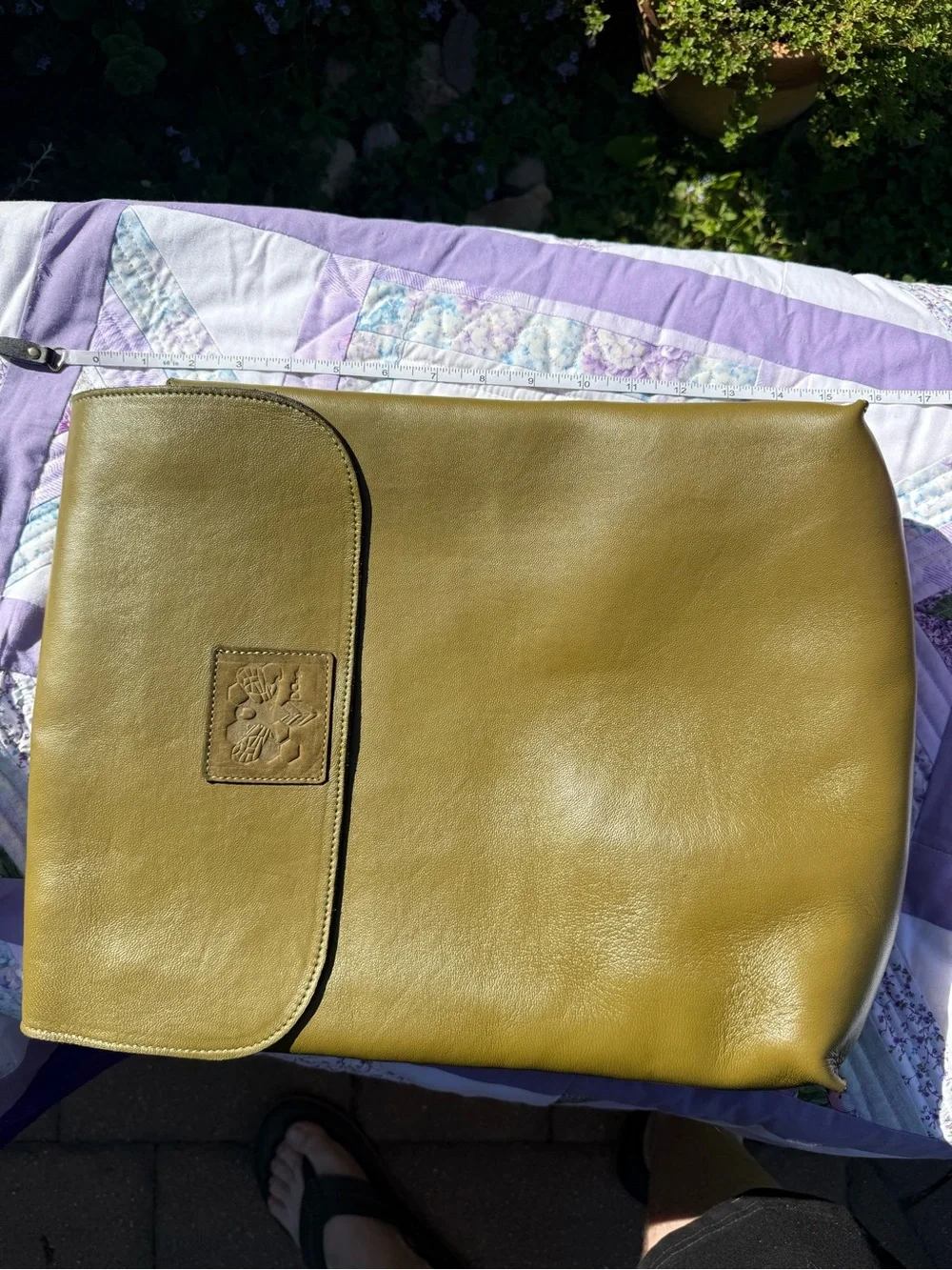 Olive Green Leather Crossbody Shoulder Bag